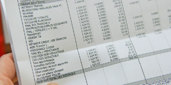 Feuille de salaire salaire net