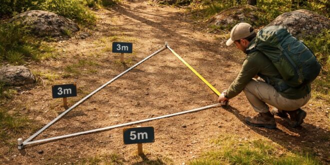 découvrez comment utiliser la méthode 3/4/5 de pythagore pour mesurer et vérifier les triangles lors de vos activités de plein air, une technique simple et efficace pour vos aventures en nature.