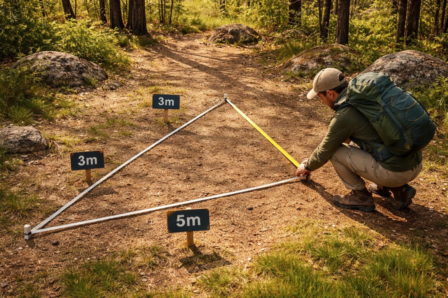 découvrez comment utiliser la méthode 3/4/5 de pythagore pour mesurer et vérifier les triangles lors de vos activités de plein air, une technique simple et efficace pour vos aventures en nature.