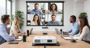 découvrez comment réaliser une audio conférence fluide avec un schéma simple et un vidéoprojecteur epson, sans aucun décalage pour une expérience optimale.