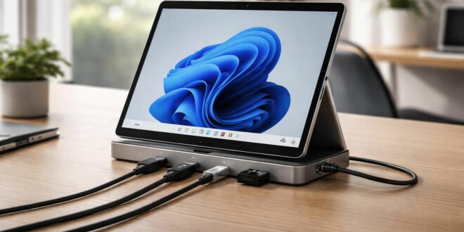 découvrez nos solutions de câblage propre avec dock usb-c et adaptateurs indispensables pour optimiser l'utilisation de votre tablette tactile microsoft. simplicité, efficacité et organisation garantie.