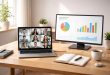 découvrez un cours hybride alliant pc portable pour visioconférences et présentation avec un setup simple et efficace, idéal pour un apprentissage flexible.