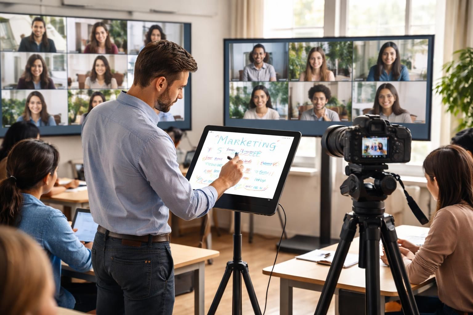 découvrez des astuces pratiques pour utiliser l'ipad comme tableau blanc et caméra dans un cours hybride, optimisant ainsi l'enseignement à distance et en présentiel.