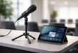 découvrez notre salle de conférence mobile complète avec trépied, micro et tablette tactile pour un setup facile et efficace, idéal pour toutes vos réunions et présentations.